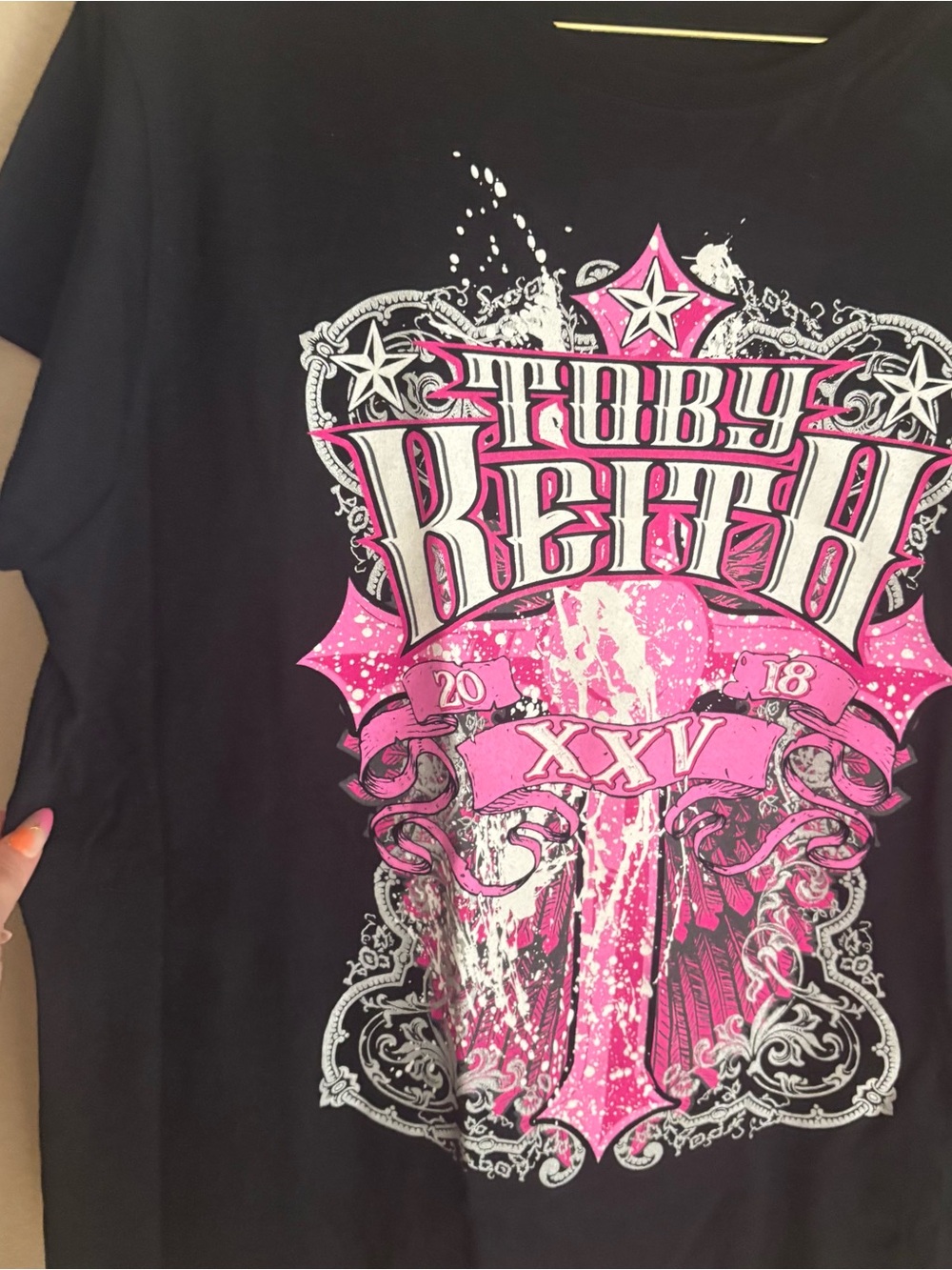 Toby Keith 25th Anniversary XXV Graphic T Shirt Black Pink 2XL - Picture 4 of 7